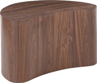Beliani Mesa Auxiliar Moderna De Mdf Chapa De Papel Con Forma De Ri&ntilde;&oacute;n Sala De Estar Marr&oacute;n Oscuro Bilpa