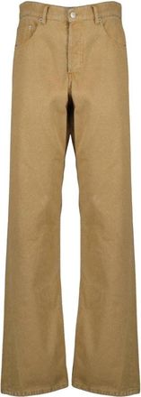 Maison Margiela Pants 5 Pockets - Dames - Wijde Broeken - Bruin - W27 - Katoen - Broeken