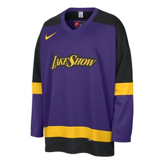 Nike Jordan Air Jordan Los Angeles Lakers City Edition NBA Hockey Jersey Asia Sizing Field Purple Black Amarillo FZ0350-504