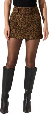 Astr Womens Kairos Skirt In Brown Cheetah