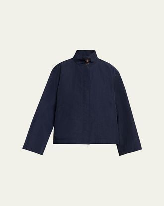 Lafayette 148 New York Funnel-Neck Cavalry Twill Jacket