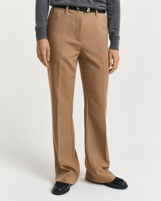 GANT Women Slim Fit Flared Slacks (46) WARM KHAKI