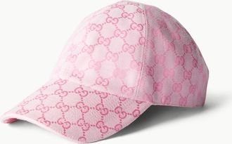 Gucci GG Cotton Canvas Baseball Hat, Pink, Fabric