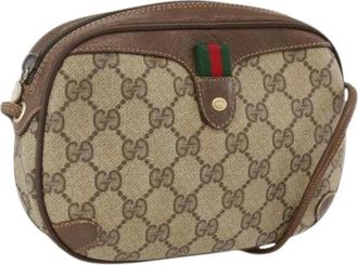 Gucci Pre-owned Cross Body Bags, female, Beige, Size: ONE SIZE Pre-owned Vintage GG Canvas Shoulder Bag