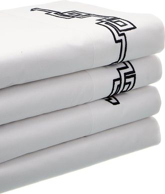 Dea Embroidered Greek Key Bella Percale Sheet Set