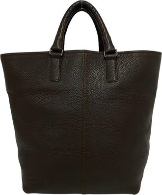 Bottega Veneta Brown Leather Handbag Tote Bag (Pre-Owned)