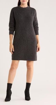Nordstrom Rack Textured Stitch Long Sleeve Sweater Dress in Grey Dark Charcoal Heather at Nordstrom Rack, Size Xx-Small