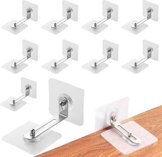 No Brand 20 Pares De Anclajes De Pared Para Muebles, Extra&iacute;bles Y Sin Necesidad De Taladrar, Soporte Antivuelco Para La Seguridad De Cambiadores Y Armarios
