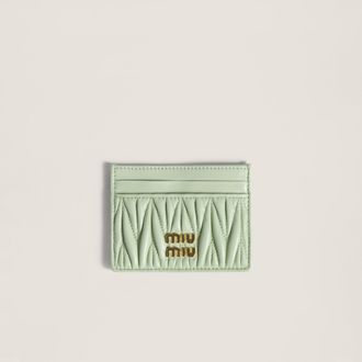 Miu Miu Matelassé nappa leather card holder