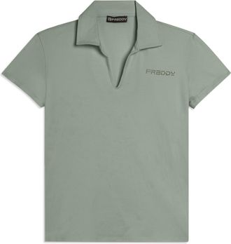 Freddy T-shirt Manica Corta con Scollo a V e Collo a Camicia