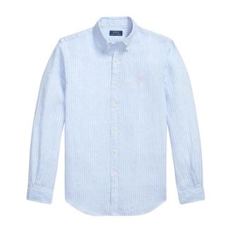 Polo Ralph Lauren Custom Fit Striped Linen Shirt - male - Polo Ralph Lauren - Casual Shirts - Blue - 2XL - Shirts