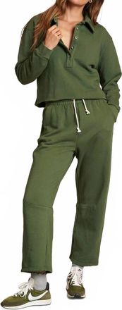 perfectwhitetee Fallon Fleece Barrel Sweatpants In Fern Green