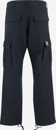Carhartt Work in Progress Mens Cotton Cargo Pants With Logo Navy Trousers