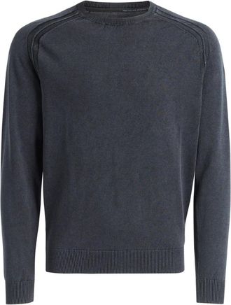 Roberto Ricci Design Techno Wash Round 14 Knit - Heren - Ronde hals truien - Blauw - 2XL - Katoen - Truien & Vesten