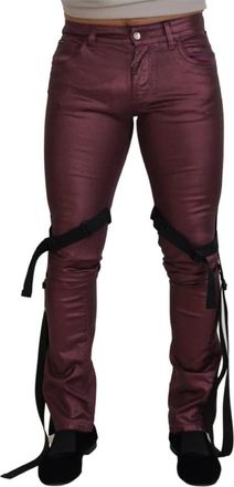 Dolce & Gabbana Magenta Katoenen Casual Denim Jeans - Heren - Skinny broeken - Paars - M - Katoen - Broeken