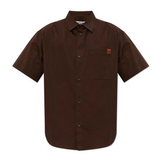 Darkpark Karl Shirt - Heren - Korte mouwen Overhemden - Bruin - L - Katoen - Overhemden