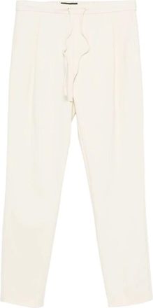 Fabiana Filippi Broeken, Dames, Beige, S, Beige Plooi Detail Trekkoord Broek