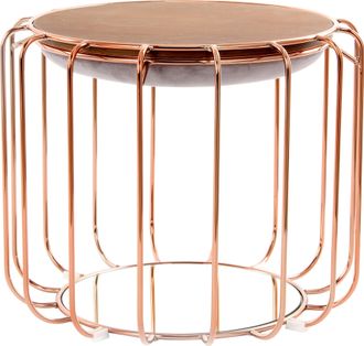 Kayoom Beistelltisch »Pouf Comfortable 110, abnehmbares und wendbares Oberteil« 1 Stk. tlg. praktisch umzuwandeln in Tisch oder Hocker, mit Spiegelglas