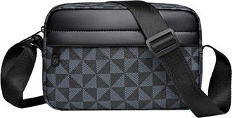 Generic Tejesa Pu Leather Men Waist Packs Business Crossbody Bags for Male Fashion Travel Storage Phone Shoulder Bags Clutch Bag Blackgrey