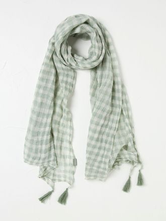 Fat Face FatFace Green 100% Cotton Gingham Lightweight Scarf