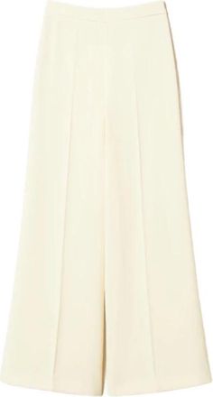 Twinset Elegante Vanille Broek - Dames - Wijde Broeken - Beige - S - Broeken