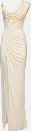 Versace Medusa 95 draped crepe gown