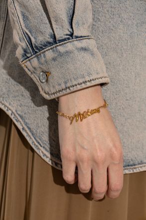 Moschino Bracelet With Logo, Womens, Gold