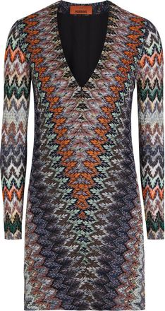 Missoni Patterned Fine-knit Mini Dress - Multicoloured - 46 (UK14 / L)
