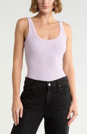 Good American Rib Tank Bodysuit in Light Lilac at Nordstrom Rack, Size X-Large