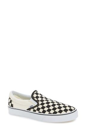 Vans Classic Slip-On Sneaker in Black White Checker at Nordstrom, Size 11.5