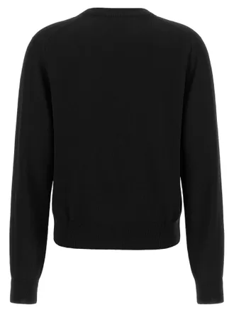 Maison Kitsun&eacute; Logo-Embroidered Merino Wool Sweater - Black