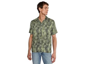 John Varvatos Dan Camp Collar Shirt Mens Clothing Light Olive : 2XL, Modal