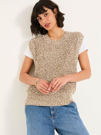 Fat Face FatFace Ari Natural Knitted Tape Yarn Tank
