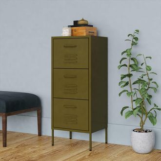 Berkfield Home Storage Cabinet Olive Green 42.5x35x101.5 cm Steel