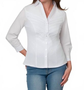 Zac & Rachel Did My Time Long Sleeve Button Down Shirt In White