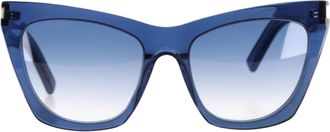 Saint Laurent Pre-owned Womens 55mm Translucent Cat Eye Sunglasses In Blue Acetate - One Size