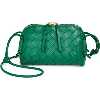 Bottega Veneta Mini Concert Intrecciato Leather Crossbody Bag in 3197 Jungle-Gold at Nordstrom