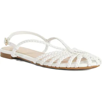Dune London Hoopla Faux Leather Flat in White at Nordstrom, Size 37