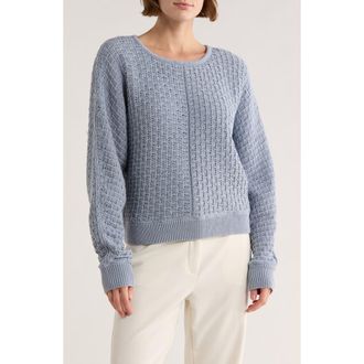 Elie Tahari Textured Dolman Sleeve Cotton Sweater in Light Blue at Nordstrom Rack, Size X-Small