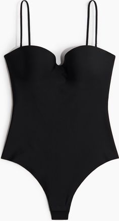 H&M Mikrofaser-Body mit wattierten Cups - Schwarz