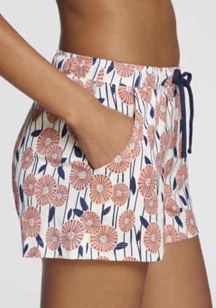 Vivance Pyjamashorts VIVANCE DREAMS, Damen, Gr. 32/34, N-Gr, orange (orange, wei&szlig;, gemustert), Single Jersey, Obermaterial: 50% Baumwolle, 50% Viskose, gemust