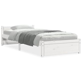 Berkfield Home Bed Frame White Solid Wood 90x190 cm Single
