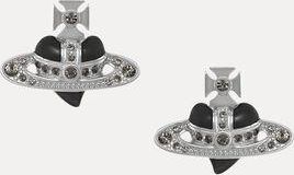 Vivienne Westwood New Diamante Heart Earrings Platinum-black-diamond-crystal-black-enamel Platinum-black-diamond-crystal-black-enamel Women