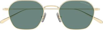 Montblanc Gold Nib Metal Geometric Sunglasses