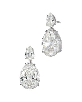 Savvy Cie Jewels Silver Cz Dangle Earrings