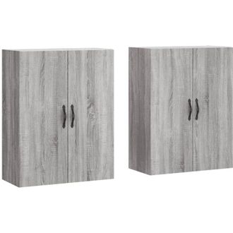 vidaXL Vidaxl - Armarios De Pared 2 Uds Madera De Ingenier&iacute;a Gris Sonoma