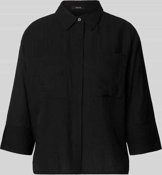 OPUS Regular Fit Bluse aus Viskose-Mix mit 3/4-Arm Modell Forna in Black, Gr&ouml;&szlig;e 36