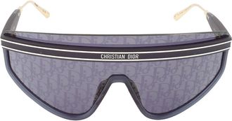 Dior Blue Mirror Logo Shield Ladies Sunglasses DIORCLUB M2U 31B8 CD40079 90X 00