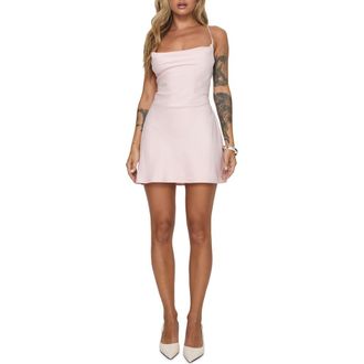 Princess Polly Celena Recycled Polyester Minidress in Light/Pastel Pink at Nordstrom, Size 4