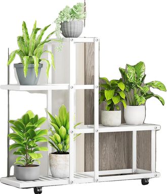 OEM Soporte Para Plantas, Dise&ntilde;o Multinivel, Port&aacute;til Y Duradero, H9035 Blanco